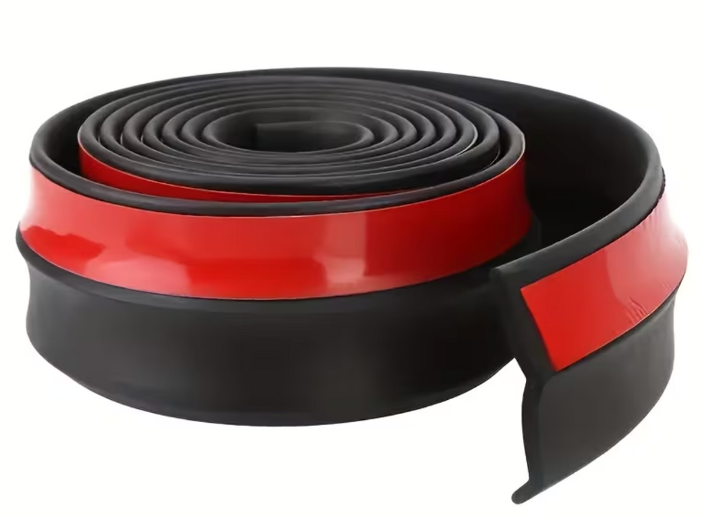 Universal Front Bumper Lip Protector – 2.5M Scratch Guard Strip (Black + Red)