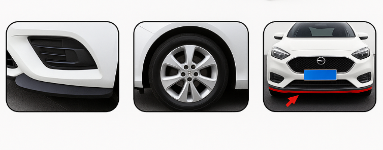 Universal Front Bumper Lip Protector – 2.5M Scratch Guard Strip (Black + Red)